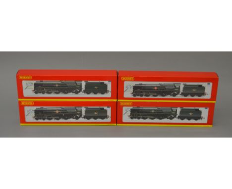 OO Gauge. Hornby. 4 x DCC ready Merchant Navy locomotives. R.2466 "General Steam Navigation", R.2528 "French Line", R.2967 "L