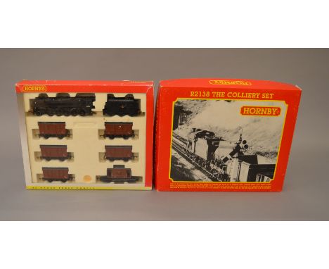 OO Gauge. Hornby. 2 x train packs. R.2138 "The Colliery Set"  BR Fowler 4F with 6 rolling stock & R.2139 "9F freight set. BR 