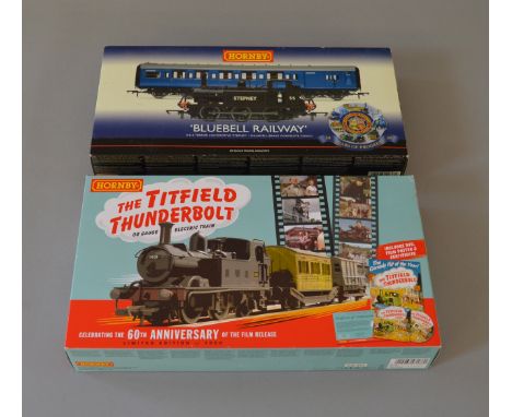OO Gauge. Hornby. 2 x train packs. R.3186 Ltd Edition "The Titfield Thunderbolt" & R.2891 "Bluebell Railway". VG Boxed.