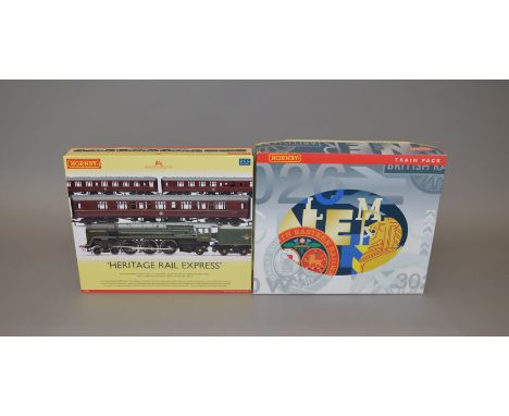 OO Gauge. Hornby. 2 x train packs. R.3192 DCC ready "Heritage Rail Express" BR standard class 8P "Duke of Gloucester" with 3 