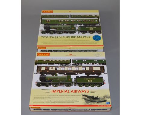 OO Gauge. Hornby. 2 x DCC ready train packs. R.2952 "Imperial airways" Southern T9 locomotive with 3 rolling stock & R.2813 "