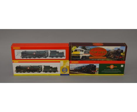 OO Gauge. Hornby. 4 x locomotives. R.2294 BR Merchant Navy "Ellerman Lines", R.646 BR Battle of Britain "501 Squadron", R.226