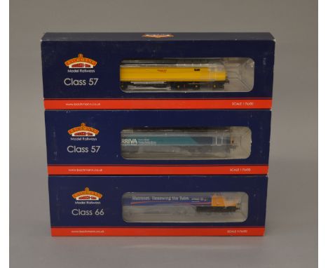 OO Gauge. Bachmann. 3 x DCC ready diesel locomotives. Class 66 No.66722 GBRF/Metronet, Class 57/3 No. 57315 Arriva Trains & C