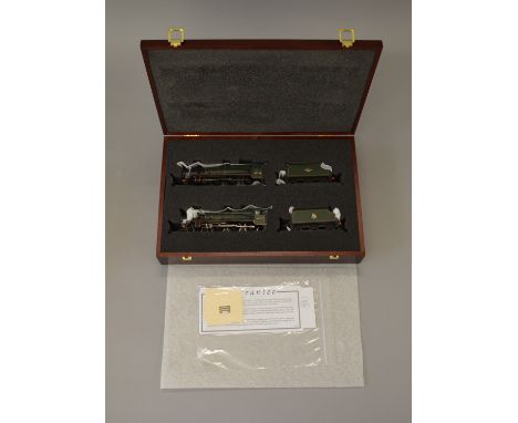OO Gauge. Bachmann "The Rainhill Trails" locomotive pack. BR Jubilee's "Novelty" & "Sanspareil" housed in fitted wooden case,