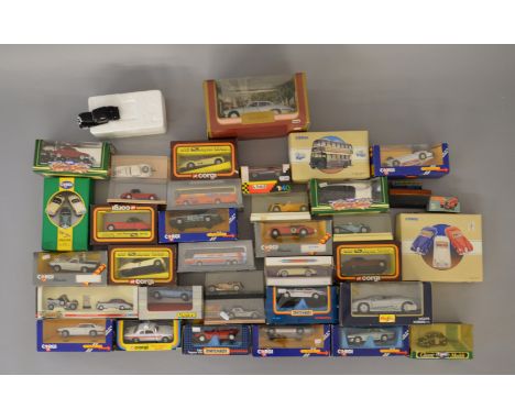 35 x assorted diecast models, mainly Jaguar cars. Solido, Matchbox, Corgi etc. Overall G some loose in boxes.