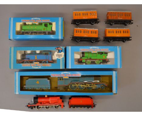 OO Gauge. Hornby. The World of Thomas the tank engine. 5 locomotives. Duck, Thomas, Gordon, Percy & James, together with 4 co