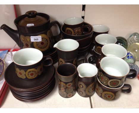 Denby Arabesque table wares including teapot, approx 33 pieces 
