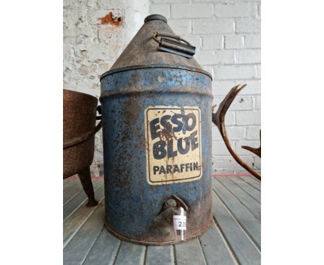 An Esso Blue paraffin drum with tap 