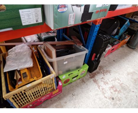 Various tools including power tools, plane, socket sets etc. 8 boxes and 2 toolboxes 
