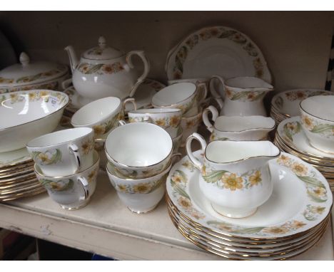 A Duchess Greensleeves dinner service to include 12 dinner plates, 22 side plates, 11 salad plate, 6 soup bowls, 12 tea cups 