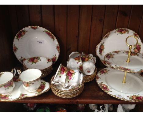 Royal Albert Old Country Roses - 6 trios, 7 piece dessert set etc, all first quality (30 pieces plus a 2 tier cake stand) 