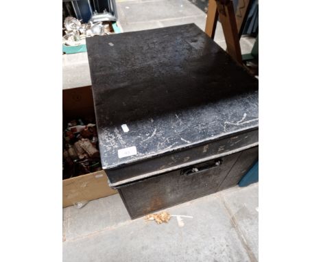 A large metal trunk 