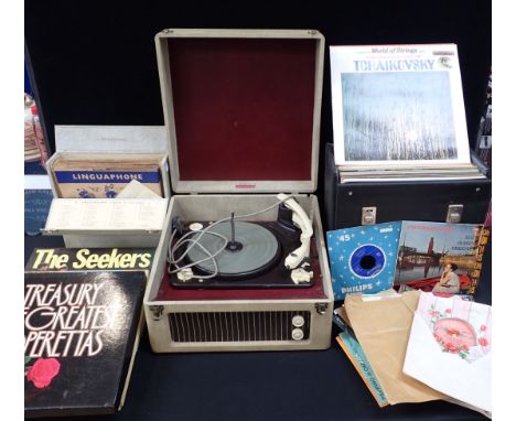 AN 'ANTORIA AMPLIGRAM' RECORD PLAYER with Garrard turntable, and a quantity of records, mostly easy listening