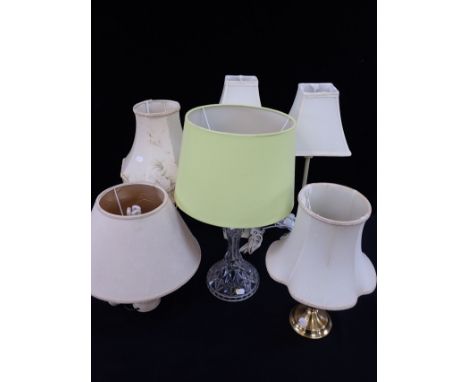 A CUT GLASS TABLE LAMP a pair of table lamps, and others (6)