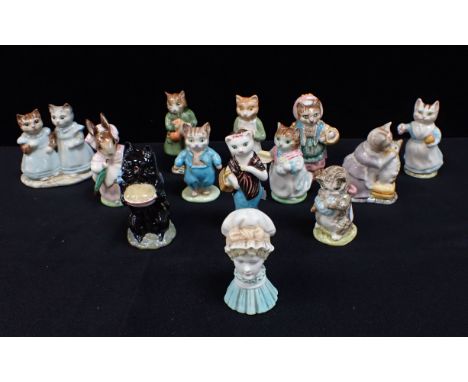 A COLLECTION OF BESWICK BEATRIX POTTER FIGURES numerous models and dates, including 'Duchess', and a Royal Worcester extingui