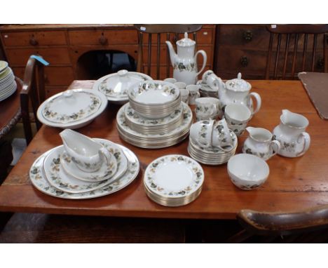 A ROYAL DOULTON 'LARCHMONT' PART DINNER SERVICE with tea and coffee wares