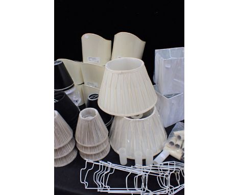 A QUANTITY OF MODERN LIGHT SHADES many unused in wrappings