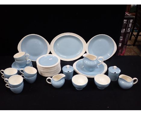 WEDGWOOD SUMMER SKY PART TEA SERVICE includes jam pots and serving dishes