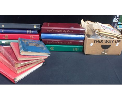 A COLLECTION OF STAMPS IN ALBUMS first day covers and loose stamps