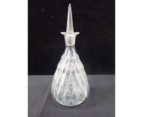 R. LALIQUE: A GOUTTES D'EAU DECANTER the base and stopper numbered '40', the base 'No. 4500', 30.5cm high