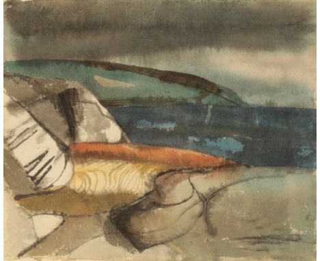 D H McKAY (?) SEASCAPE 1992, WATERCOLOUR 21 x 25cm plus frame