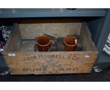 A vintage wooden advertising crate for John Morrell pure lard