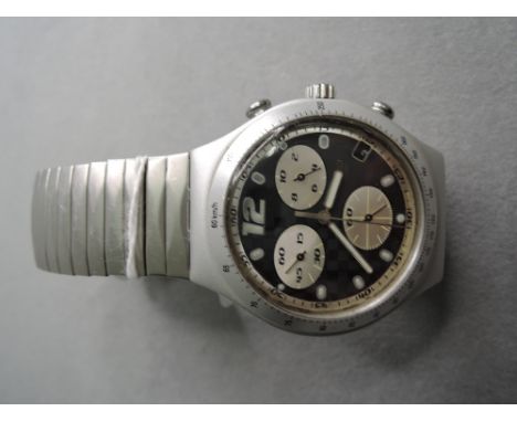A gent's Swatch Irony Aluminium quartz wrist watch