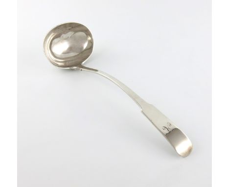 An early 19th century Scottish provincial silver Fiddle pattern soup ladle, by William Ferguson of Elgin, with Edinburgh mark