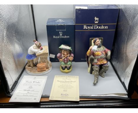 Royal Worcester - Forty Winks, Royal Doulton - Mansion House Dwarf Father D7134, and Royal Doulton - The Foaming Quart - HN21