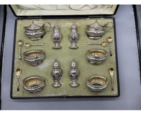 Walker &amp; Hall HM Silver Cruet Set. 
