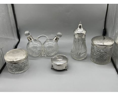 Assorted HM Silver Lidded Items 