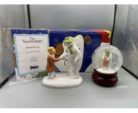 Boxed Coalport Characters - The Snowman - How Do You Do?,  and Coalport Characters - The Snowman - The Hug Snow Globe. 
Good 