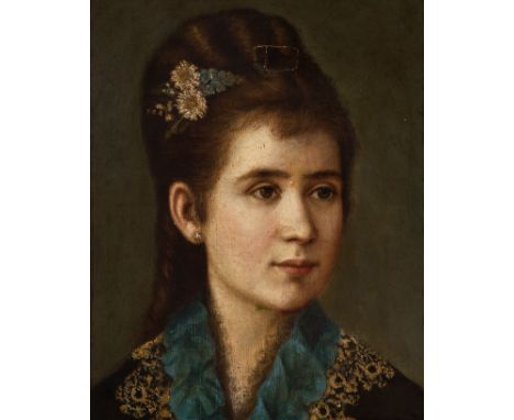 Philippine school; 19th century."Portrait of a lady.Oil on canvas.It presents breakage and slight faults on the pictorial sur