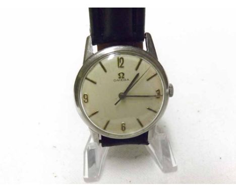 A mid-20th Century Stainless Steel centre seconds Wristwatch, Omega, cal 286,20476095, the Swiss 17-jewel movement with monom