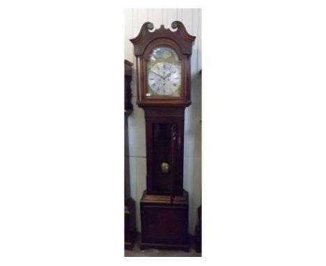 A mid-19th Century Mahogany Oak and Boxwood inlaid 8-day Longcase Clock, G Lupton, Altringham, the case with swan neck pedime