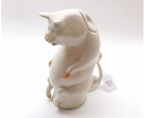A Carltonware Novelty pig-formed Teapot, 8" high