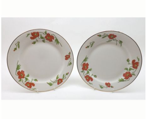 Two Poppyland oval Dinner Plates bearing retailers mark for Jarrold Cromer and Sheringham, 9 1/2" diameter   50-60