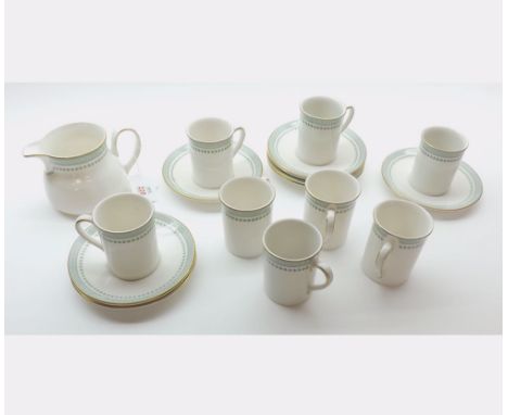 A quantity of Royal Doulton Berkshire Coffee Wares comprising: Milk Jug and eight Coffee Cups and Saucers   30-50