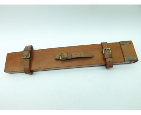 An early 20th Century Mahogany Brass and leather cased Parallel Rule of rectangular form, with folding sights and marked R-E-
