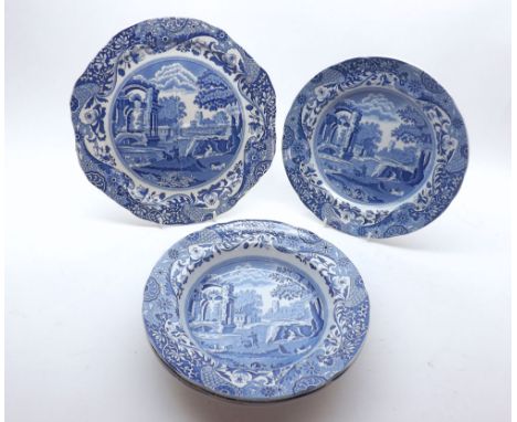 A quantity of Spode Blue Italian Table Wares, to include Soup Bowls, Dinner Plates, Octagonal Sandwich Dishes and others (qty