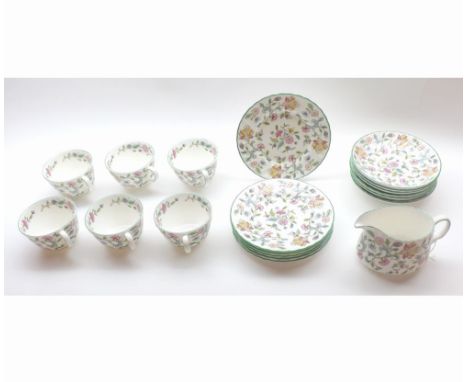 A quantity of Haddon Hall Tea Wares comprising: Milk Jug, six Cups, Saucers and Side Plates