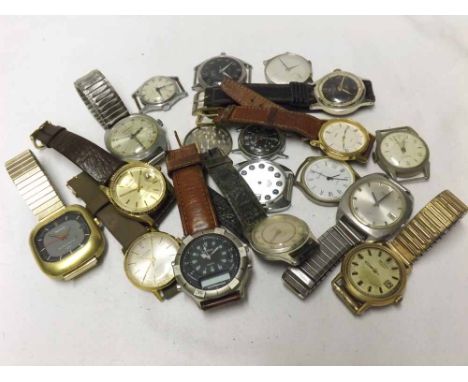 A Mixed lot comprising seventeen various Wristwatches including Alpina, Riva, Sekonda, Ingersoll and Timex, various dates and