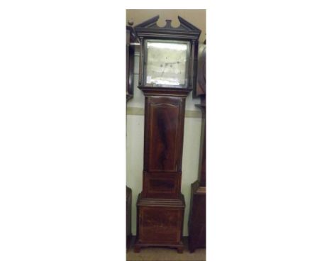 An early 19th Century Mahogany Cased 8-Day Longcase Clock, name rubbed, the case with overhanging cornice to a break-arch ped