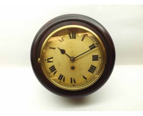 Early 20th Century dial Timepiece, H A C, the quartered and stained surround to a spun Brass bezel enclosing a composite Roma