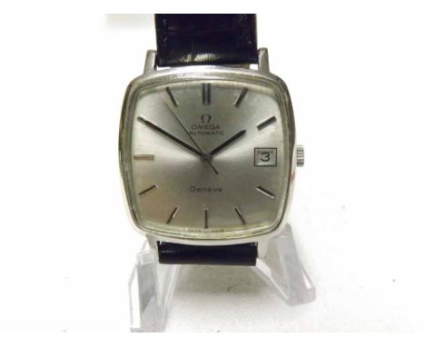 A last quarter of the 20th Century Stainless Steel automatic centre seconds calendar Wristwatch, Omega "Geneve", 1012, 378500