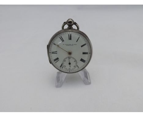 A last quarter of 19th Century Silver cased, open face, key wind, lever watch, R Linford & Son - Norwich, 28167, the frosted 