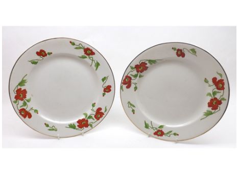 Two Wedgwood & Co Poppyland ware circular Dinner Plates, retailers mark for Jarrold Cromer and Sheringham to base, 9 1/2" dia