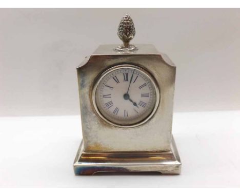 An early 20th Century Silver Cased Boudoir Timepiece, the French brass movement with lever platform escapement, to a circular