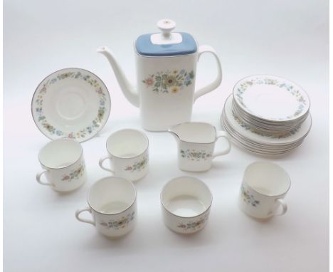 A quantity of Royal Doulton Pastoral Coffee Wares comprising: Coffee Pot, Milk Jug and Cups, Saucers and Side Plates   30-50