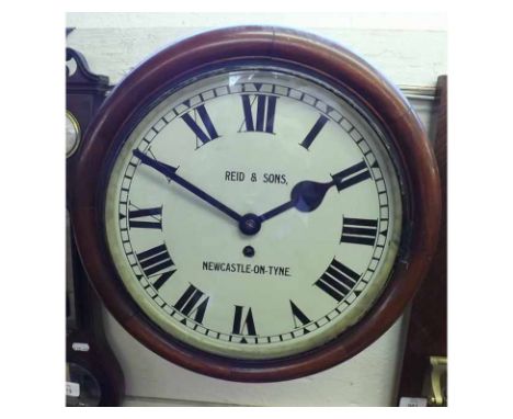 An early 20th Century Mahogany Dial Timepiece, Reid &amp; Sons - Newcastle-on-Tyne, the moulded and sectioned mahogany surrou